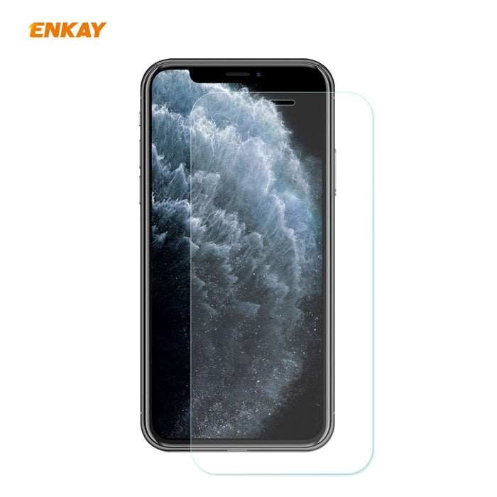 Para iPhone 11 Pro Max ENKAY ENK-PC0332 2 en 1 Business Series Textura de mezclilla Cuero de PU + TPU Funda de estuche delgado y suave ＆ 0.26mm 9H 2.5D Película de vidrio templado, For iPhone 11 Pro Max