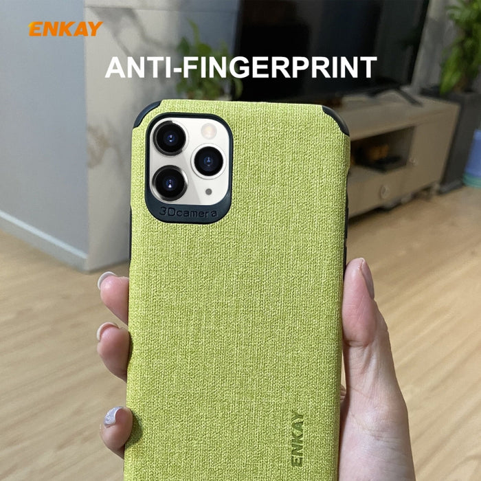 Para iPhone 11 Pro ENKAY ENK-PC0322 2 en 1 Business Series Textura de mezclilla Cuero de PU + TPU Funda de estuche delgado y suave ＆ 0.26mm 9H 2.5D Película de vidrio templado, For iPhone 11 Pro