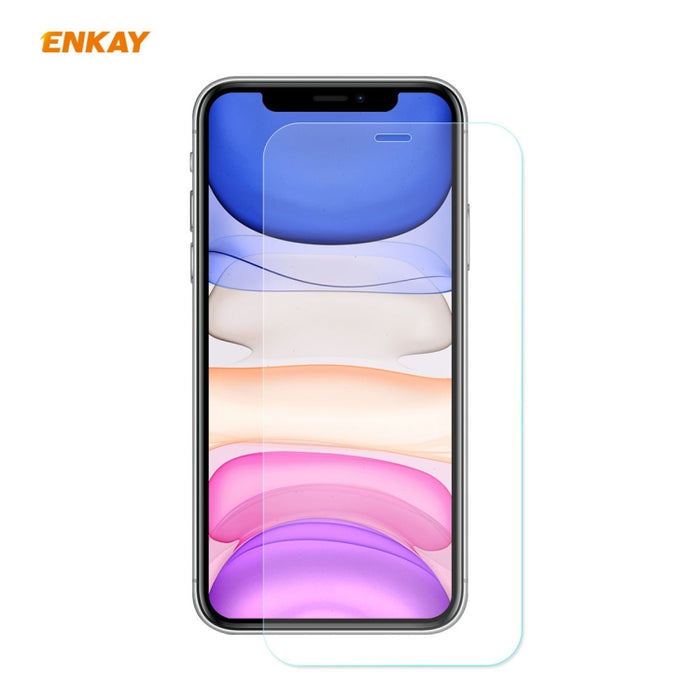 Para iPhone 11 ENKAY ENK-PC0312 2 en 1 Business Series Denim Texture PU Leather + TPU Soft Slim Case Cover ＆ 0.26mm 9H 2.5D Película de vidrio templado, For iPhone 11
