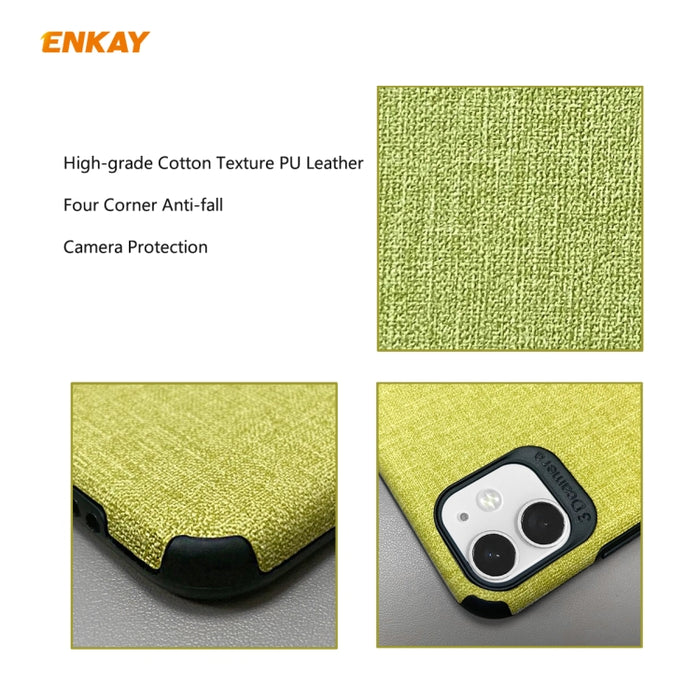 Para iPhone 11 ENKAY ENK-PC031 Serie de negocios Textura de mezclilla Cuero de PU + TPU Funda delgada y suave, For iPhone 11