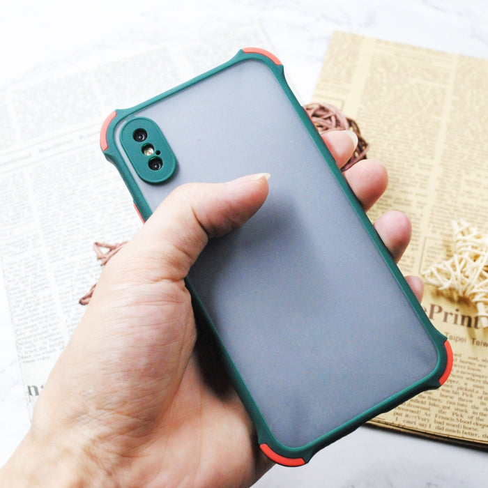 Carcasa de protección de la piel anticaída de cuatro esquinas de TPU + PC, For iPhone XS/X, For iPhone XS Max
