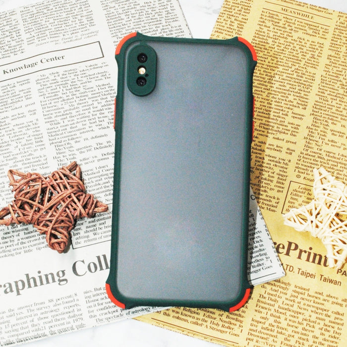Carcasa de protección de la piel anticaída de cuatro esquinas de TPU + PC, For iPhone XS/X, For iPhone XS Max