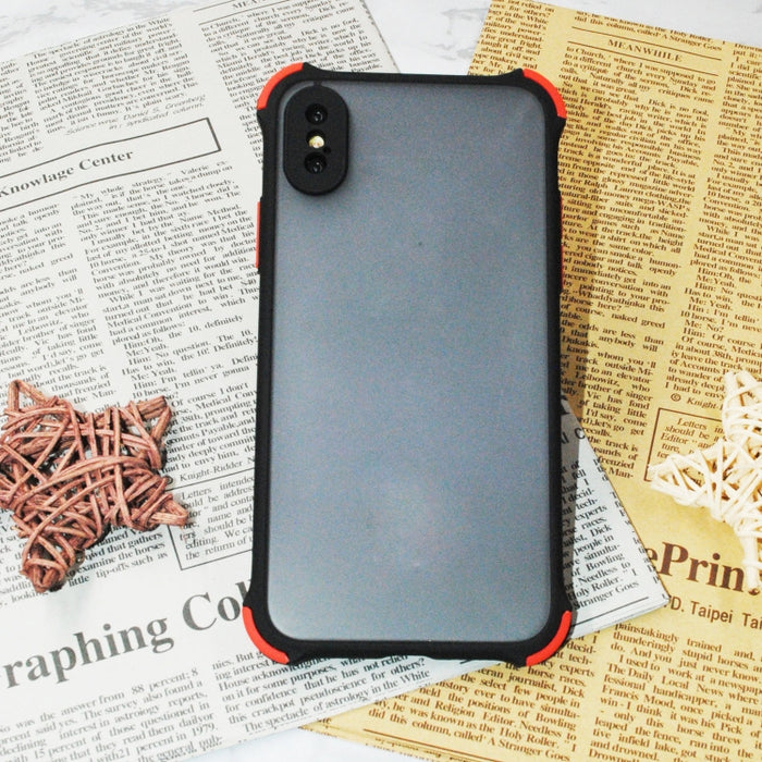 Carcasa de protección de la piel anticaída de cuatro esquinas de TPU + PC, For iPhone XS/X, For iPhone XS Max