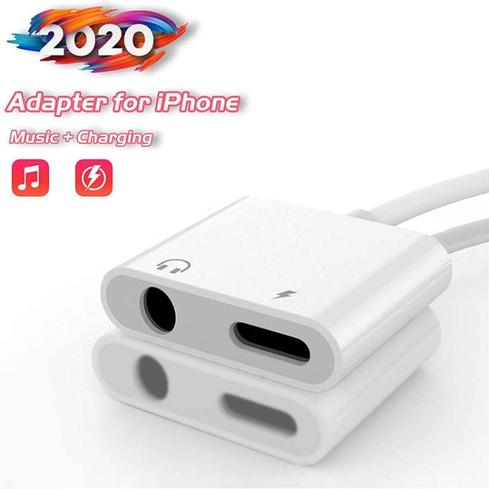 ZS-KL21804 2 en 1 Audio de 8 pines a 3,5 mm + interfaz de carga de 8 pines, adaptador de auriculares, adecuado para todos los sistemas IOS