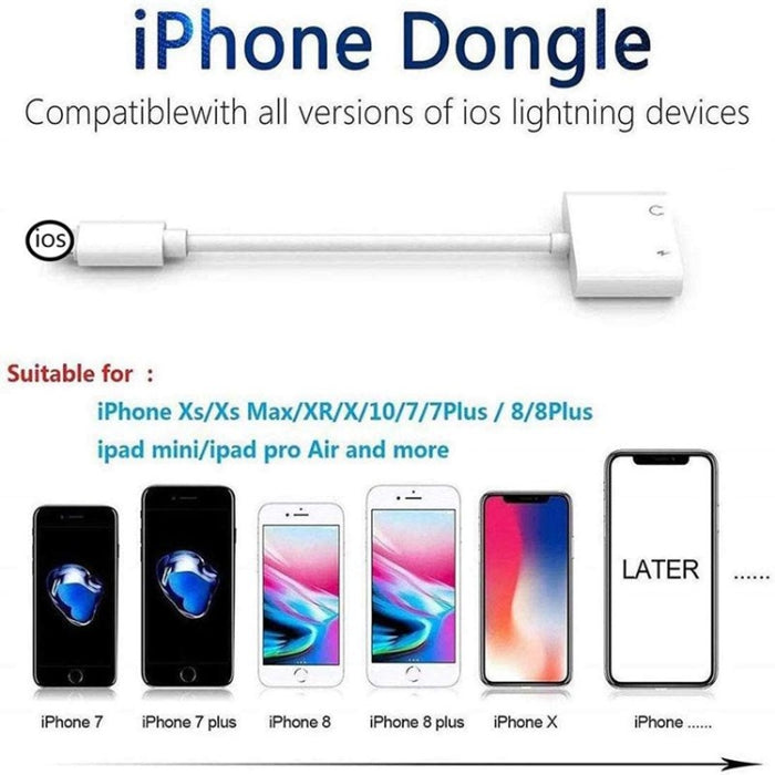 ZS-KL21804 2 en 1 Audio de 8 pines a 3,5 mm + interfaz de carga de 8 pines, adaptador de auriculares, adecuado para todos los sistemas IOS