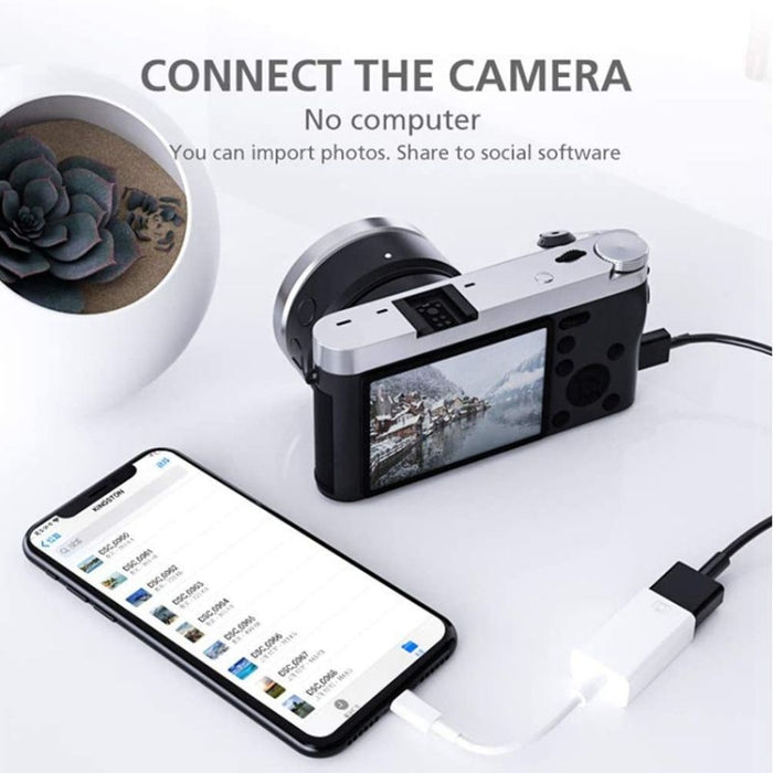 FA-STAR ZS-KL21826 Adaptador OTG de 8 pines a USB 3.0, compatible con IOS 13 y superior