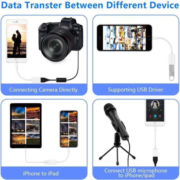 FA-STAR ZS-KL21826 Adaptador OTG de 8 pines a USB 3.0, compatible con IOS 13 y superior