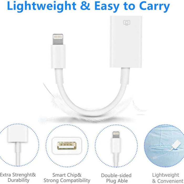FA-STAR ZS-KL21826 Adaptador OTG de 8 pines a USB 3.0, compatible con IOS 13 y superior