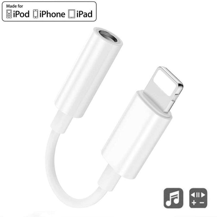 Zs-kl21836 2 PCS Adaptador de audio para auriculares de 8 pines a 3,5 mm, compatible con todos los sistemas iOS