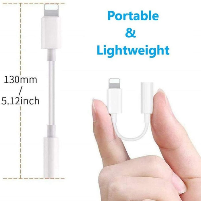 Zs-kl21836 2 PCS Adaptador de audio para auriculares de 8 pines a 3,5 mm, compatible con todos los sistemas iOS