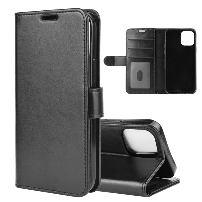 Para iPhone 12 6.1 pulgadas R64 Texture Single Horizontal Flip Funda protectora con soporte y ranuras para tarjetas y billetera y marco de fotos, For iPhone 12 / 12 Pro