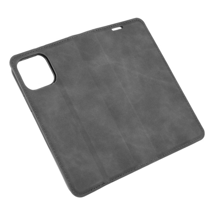 Para iPhone 12 6.1 pulgadas Retro-skin Business Funda de cuero con succión magnética con soporte y ranuras para tarjetas y billetera, For iPhone 12 / 12 Pro