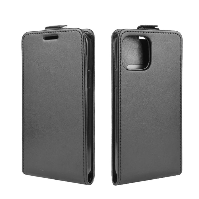 Para iPhone 12 6.1 pulgadas R64 Textura Funda protectora de cuero con tapa vertical única con ranuras para tarjetas Marco de fotos, For iPhone 12 / 12 Pro
