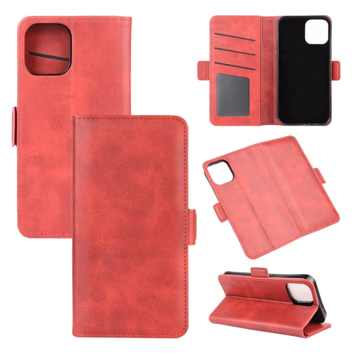 Para iPhone 12 Estuche de cuero con tapa horizontal con hebilla magnética de doble cara de 6.1 pulgadas con soporte y ranuras para tarjetas y billetera, For iPhone 12 / 12 Pro