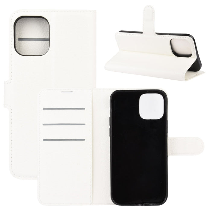 Para iPhone 12 6.1 pulgadas Litchi Texture Funda protectora con tapa horizontal con soporte y ranuras para tarjetas y billetera, For iPhone 12 / 12 Pro