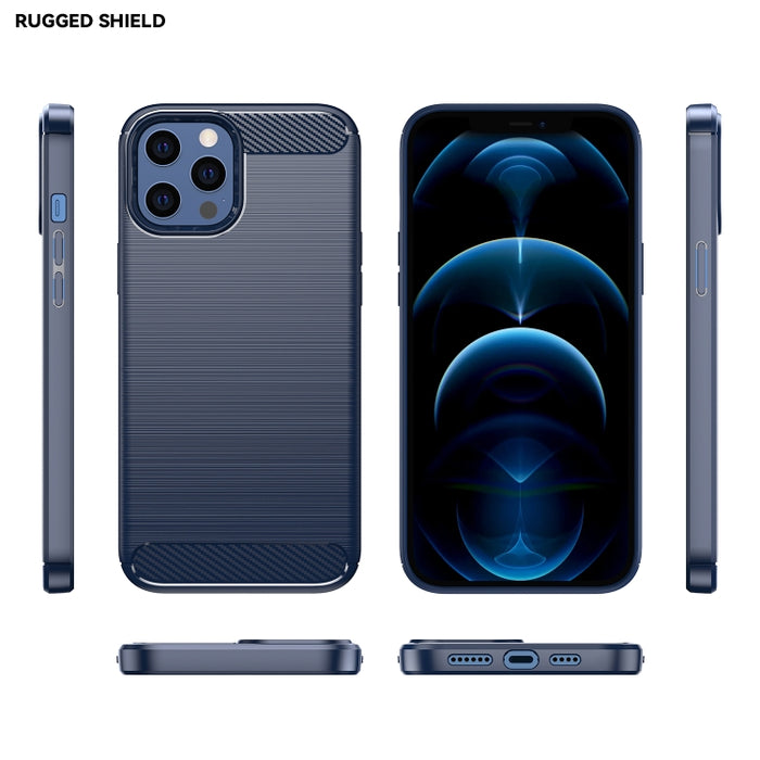Estuche de TPU de fibra de carbono con textura cepillada, For iPhone 12 / 12 Pro, For iPhone 12 mini, For iPhone 12 Pro Max, For iPhone 12 / 12 Pro 6.1 inch
