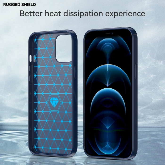 Estuche de TPU de fibra de carbono con textura cepillada, For iPhone 12 / 12 Pro, For iPhone 12 mini, For iPhone 12 Pro Max, For iPhone 12 / 12 Pro 6.1 inch