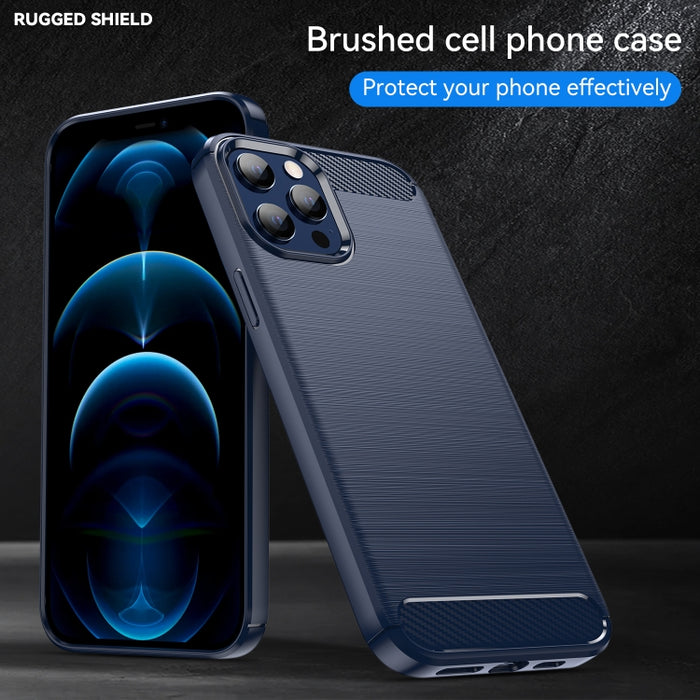 Estuche de TPU de fibra de carbono con textura cepillada, For iPhone 12 / 12 Pro, For iPhone 12 mini, For iPhone 12 Pro Max, For iPhone 12 / 12 Pro 6.1 inch