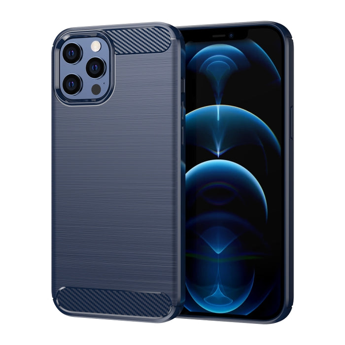 Estuche de TPU de fibra de carbono con textura cepillada, For iPhone 12 / 12 Pro, For iPhone 12 mini, For iPhone 12 Pro Max, For iPhone 12 / 12 Pro 6.1 inch