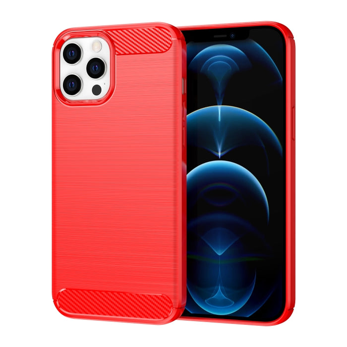 Estuche de TPU de fibra de carbono con textura cepillada, For iPhone 12 / 12 Pro, For iPhone 12 mini, For iPhone 12 Pro Max, For iPhone 12 / 12 Pro 6.1 inch