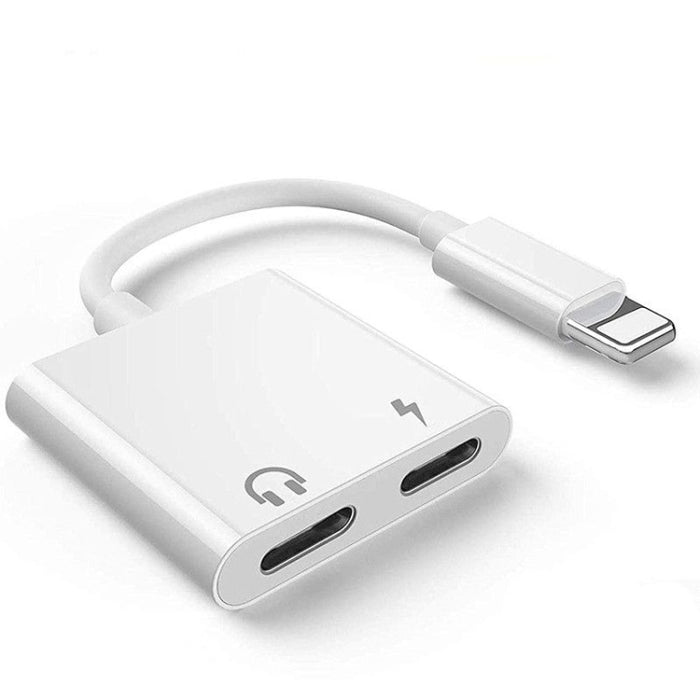 ZS-S1802 2 en 1 8 pines macho a 8 pines de carga + conector hembra de audio de 8 pines Adaptador de auriculares, llamadas de soporte y control de cables, compatible con todos los sistemas IOS