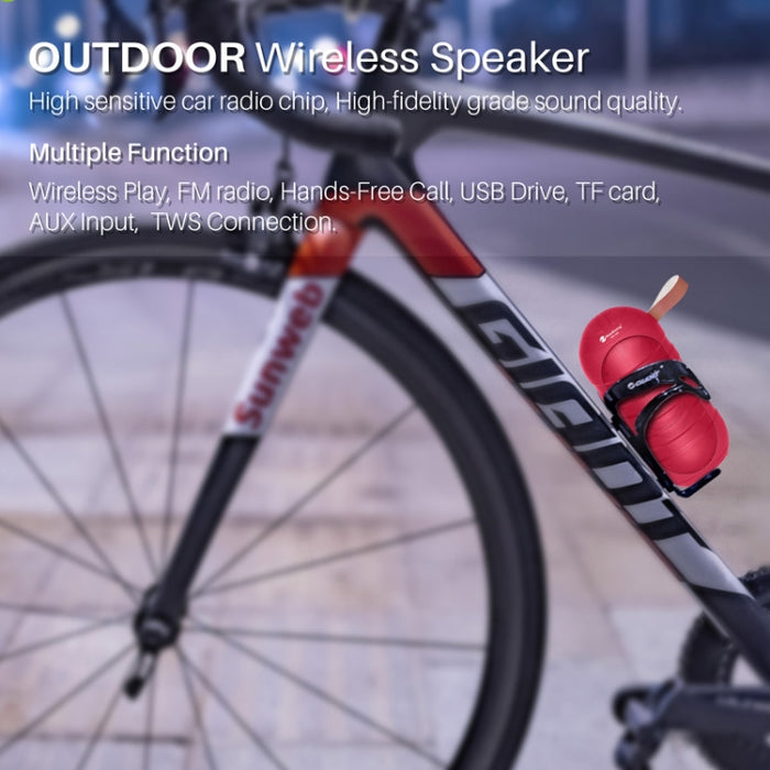 NewRixing NR106 Mini Altavoz Bluetooth inalámbrico portátil Subwoofer estéreo, micrófono incorporado, compatible con llamadas manos libres y tarjeta TF y FM, without LED Flashlight