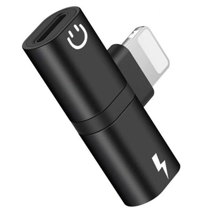 Zs-18182 2 PCS 2 en 1 8 pines macho a 8 pines de carga + conector hembra de audio de 8 pines Adaptador de auriculares, admite llamadas y control de volumen, compatible con el sistema IOS 13