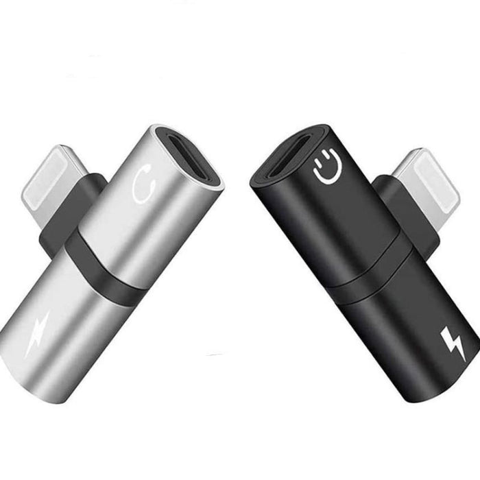 Zs-18182 2 PCS 2 en 1 8 pines macho a 8 pines de carga + conector hembra de audio de 8 pines Adaptador de auriculares, admite llamadas y control de volumen, compatible con el sistema IOS 13
