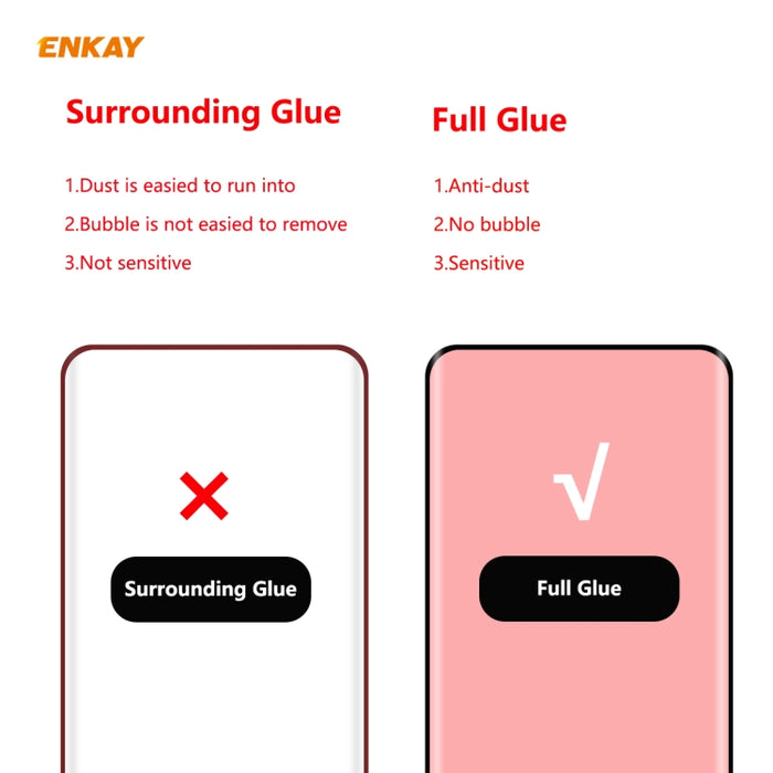 ENKAY Hat-Prince 0.26mm 9H 3D Pegamento completo A prueba de explosiones Pantalla completa Curva Película de vidrio templado doblado por calor, For OnePlus 7 Pro / 7T Pro, For OnePlus 8, For OnePlus 8 Pro, For Xiaomi Note 10 / CC9 Pro                  ...