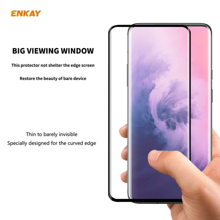 ENKAY Hat-Prince 0.26mm 9H 3D Pegamento completo A prueba de explosiones Pantalla completa Curva Película de vidrio templado doblado por calor, For OnePlus 7 Pro / 7T Pro, For OnePlus 8, For OnePlus 8 Pro, For Xiaomi Note 10 / CC9 Pro                  ...