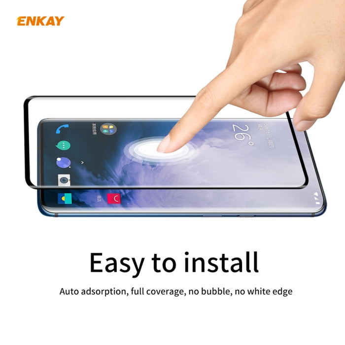 ENKAY Hat-Prince 0.26mm 9H 3D Pegamento completo A prueba de explosiones Pantalla completa Curva Película de vidrio templado doblado por calor, For OnePlus 7 Pro / 7T Pro, For OnePlus 8, For OnePlus 8 Pro, For Xiaomi Note 10 / CC9 Pro                  ...