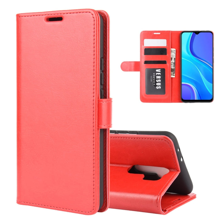 Para Xiaomi Redmi 9 R64 Texture Single Horizontal Flip Funda protectora con soporte y ranuras para tarjetas y billetera y marco de fotos, For Xiaomi Redmi 9