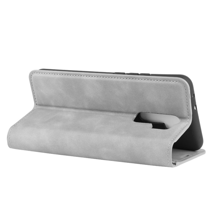 Para Xiaomi Redmi 9 Funda de cuero de succión magnética de negocios de piel retro con soporte y ranuras para tarjetas y billetera, For Xiaomi Redmi 9