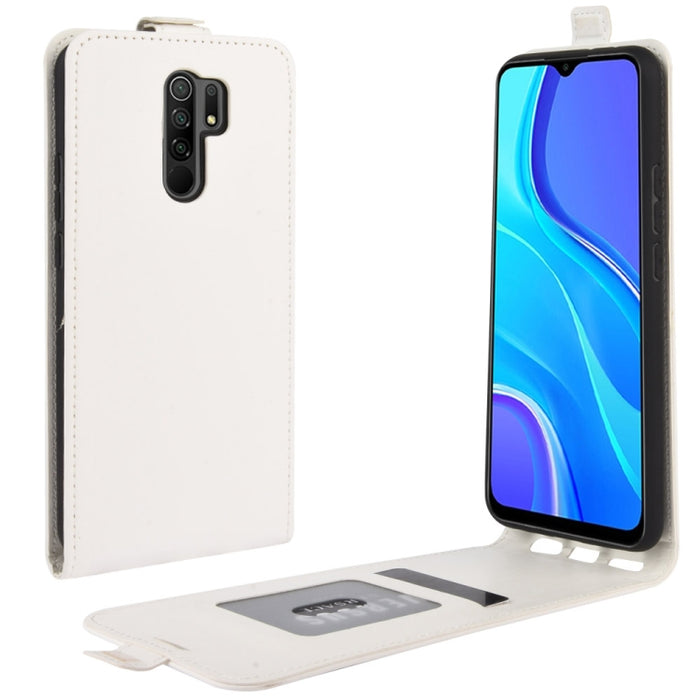 Para Xiaomi Redmi 9 R64 Texture Funda protectora de cuero con tapa vertical individual con ranuras para tarjetas y marco de fotos, For Xiaomi Redmi 9