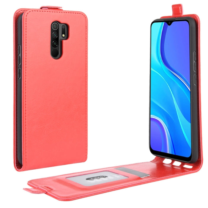 Para Xiaomi Redmi 9 R64 Texture Funda protectora de cuero con tapa vertical individual con ranuras para tarjetas y marco de fotos, For Xiaomi Redmi 9