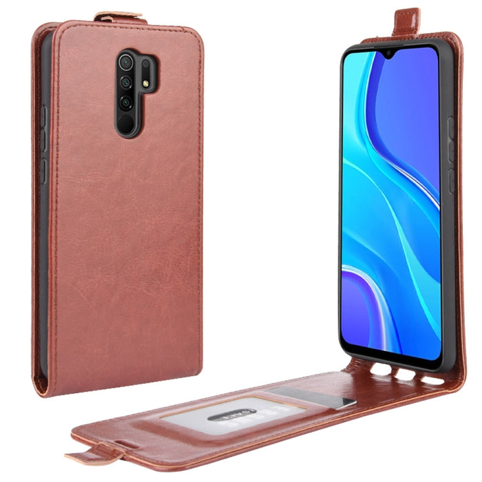 Para Xiaomi Redmi 9 R64 Texture Funda protectora de cuero con tapa vertical individual con ranuras para tarjetas y marco de fotos, For Xiaomi Redmi 9
