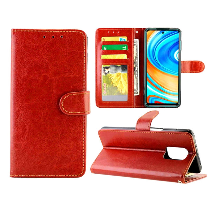 Estuche protector con tapa horizontal de cuero con textura de caballo loco con soporte y ranuras para tarjetas y billetera y marco de fotos, For Xiaomi Redmi Note 9 Pro/Note 9S, For Xiaomi Redmi Note 9 Pro, For Vivo X30 / X30 Pro                       ...