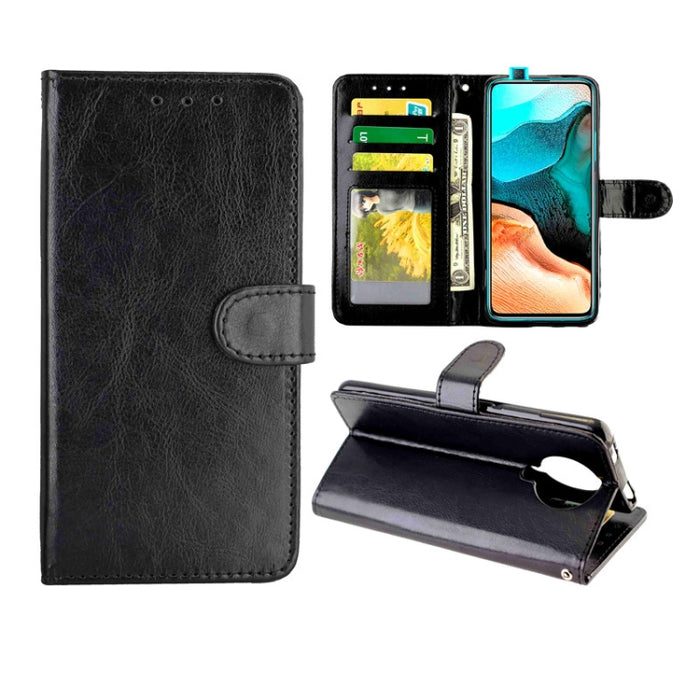 Estuche protector con tapa horizontal de cuero con textura de caballo loco con soporte y ranuras para tarjetas y billetera y marco de fotos, For Xiaomi Redmi Note 9 Pro/Note 9S, For Xiaomi Redmi Note 9 Pro, For Vivo X30 / X30 Pro                       ...