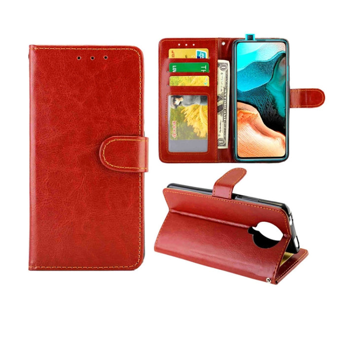 Estuche protector con tapa horizontal de cuero con textura de caballo loco con soporte y ranuras para tarjetas y billetera y marco de fotos, For Xiaomi Redmi Note 9 Pro/Note 9S, For Xiaomi Redmi Note 9 Pro, For Vivo X30 / X30 Pro                       ...