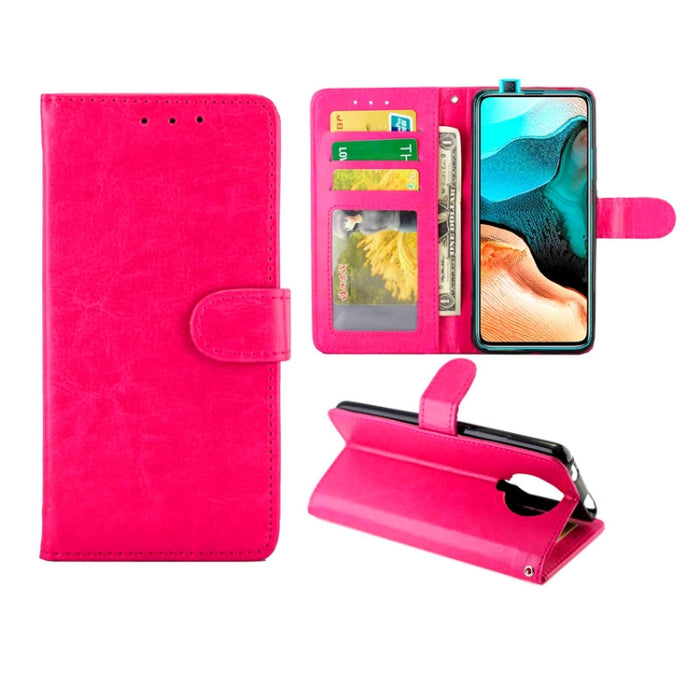 Estuche protector con tapa horizontal de cuero con textura de caballo loco con soporte y ranuras para tarjetas y billetera y marco de fotos, For Xiaomi Redmi Note 9 Pro/Note 9S, For Xiaomi Redmi Note 9 Pro, For Vivo X30 / X30 Pro                       ...