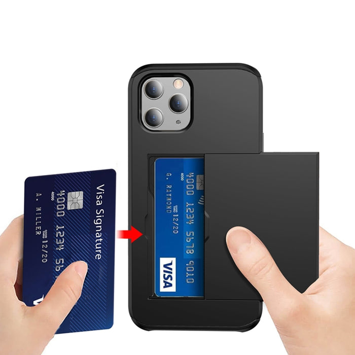 Para iPhone 12 5.4 Estuche protector de armadura resistente a prueba de golpes con ranura para tarjeta, For iPhone 12 mini