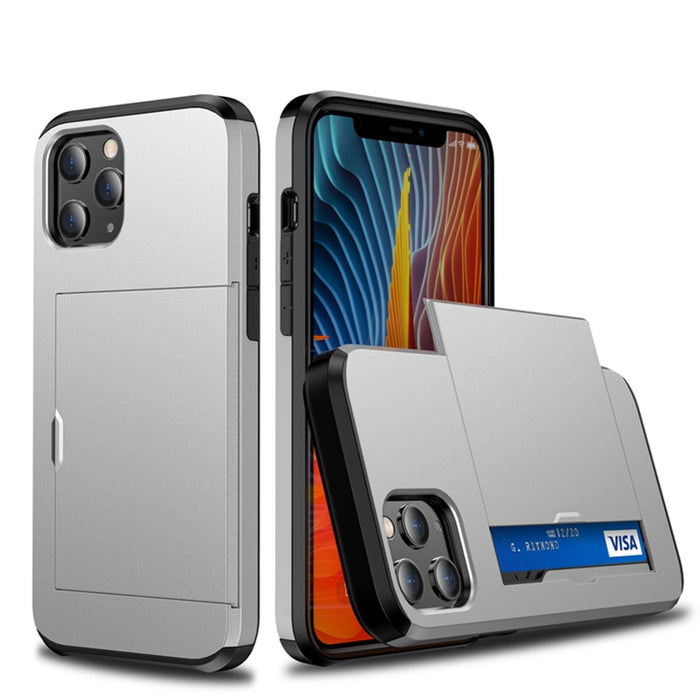 Para iPhone 12 Pro 6.1 Estuche protector de armadura resistente a prueba de golpes con ranura para tarjeta, For iPhone 12 / 12 Pro
