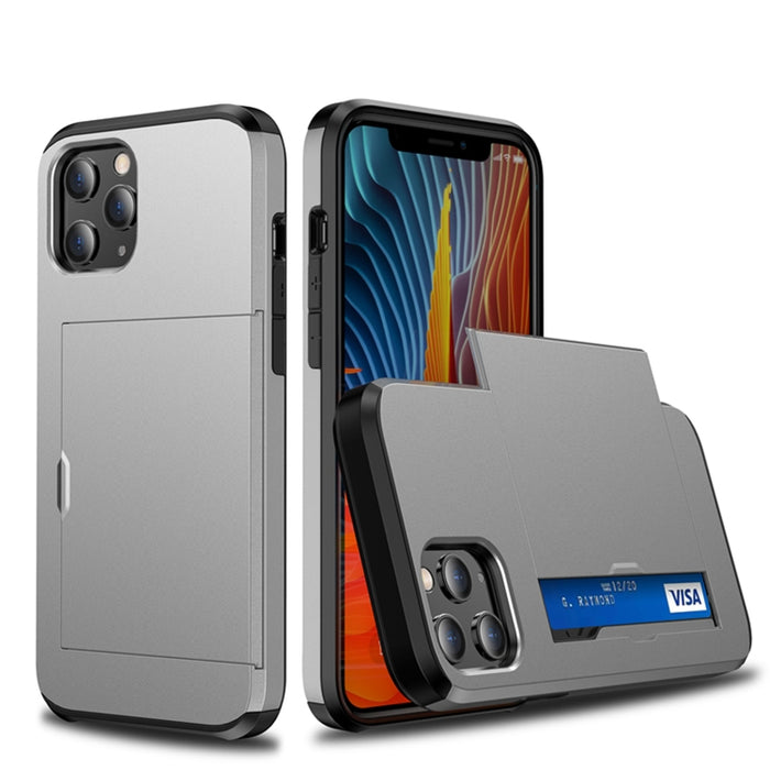 Para iPhone 12 Pro 6.1 Estuche protector de armadura resistente a prueba de golpes con ranura para tarjeta, For iPhone 12 / 12 Pro