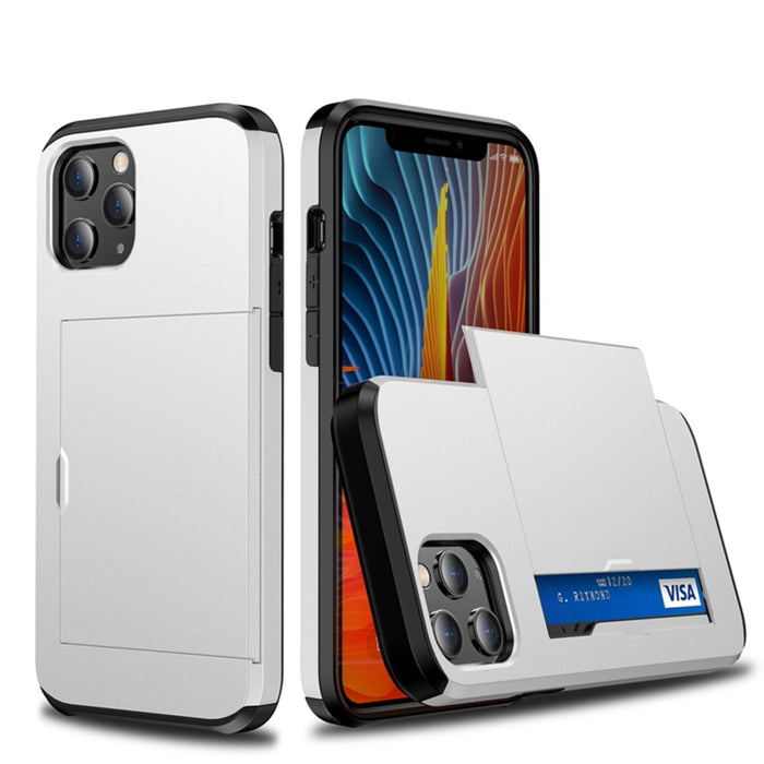 Para iPhone 12 Pro 6.1 Estuche protector de armadura resistente a prueba de golpes con ranura para tarjeta, For iPhone 12 / 12 Pro
