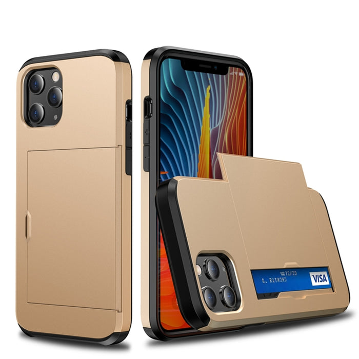 Para iPhone 12 Pro 6.1 Estuche protector de armadura resistente a prueba de golpes con ranura para tarjeta, For iPhone 12 / 12 Pro