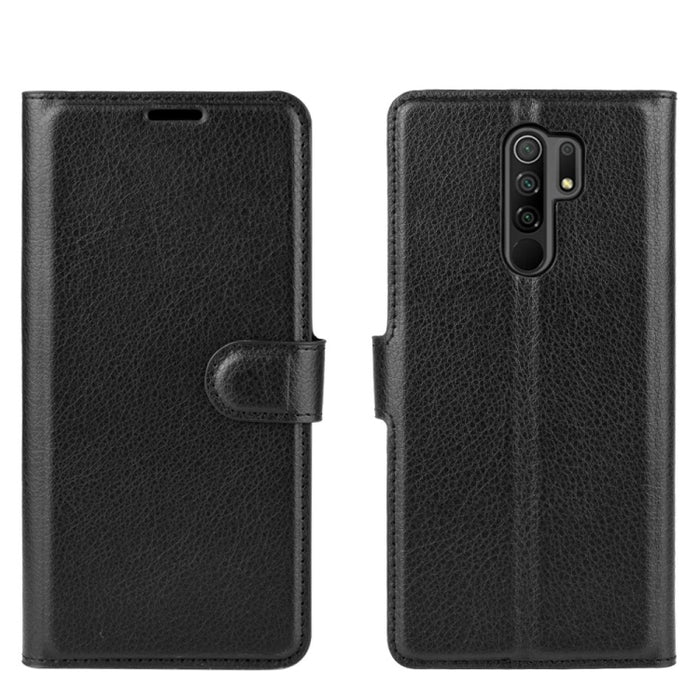 Para Xiaomi Redmi 9 Litchi Texture Funda protectora con tapa horizontal con soporte y ranuras para tarjetas y billetera, For Redmi 9