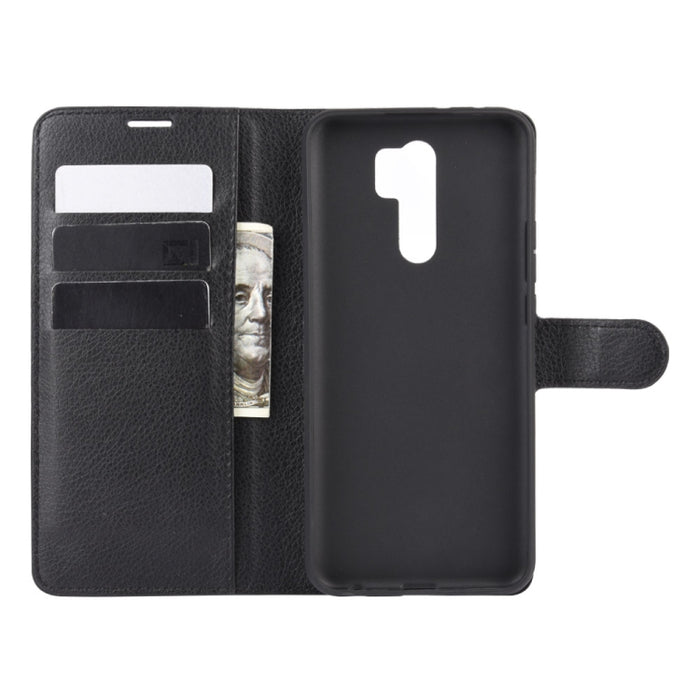 Para Xiaomi Redmi 9 Litchi Texture Funda protectora con tapa horizontal con soporte y ranuras para tarjetas y billetera, For Redmi 9
