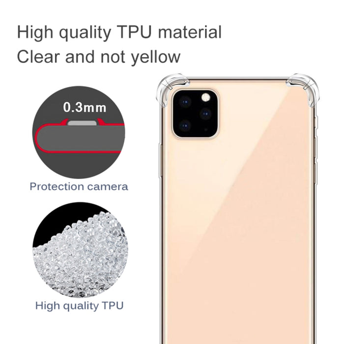 Estuche para teléfono de TPU transparente ultrafino anticaída de cuatro esquinas, For iPhone 12 Pro Max, For iPhone 12 / 12 Pro, For iPhone 12 mini