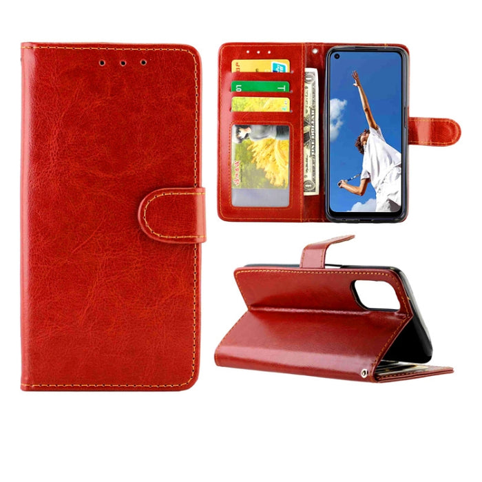Estuche protector con tapa horizontal de cuero con textura de caballo loco con soporte y ranuras para tarjetas y billetera y marco de fotos, For OPPO A92s, For Xiaomi Mi Note 10 Lite, For OPPO A52, For Samsung Galaxy Xcover Pro, For Huawei Nova 7 Pro