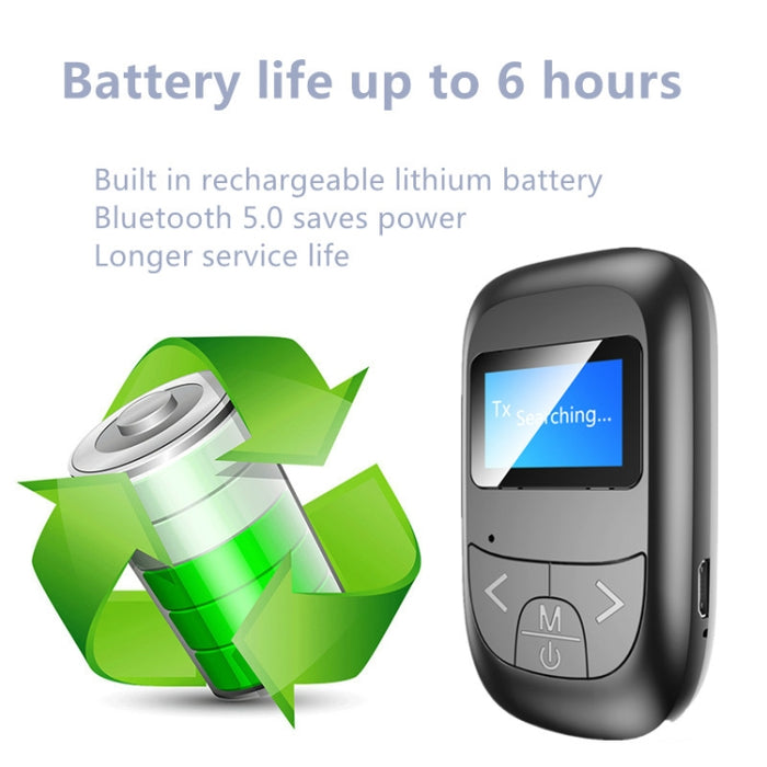 T14 2 en 1 Adaptador Bluetooth Transmisor receptor Bluetooth de llamada manos libres para automóvil con pantalla digital LCD
